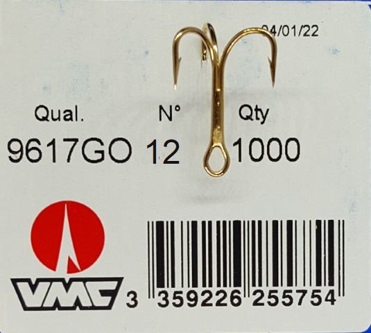 VMC-9617GO \"kulta\" kolmihaarakoukku n.12.